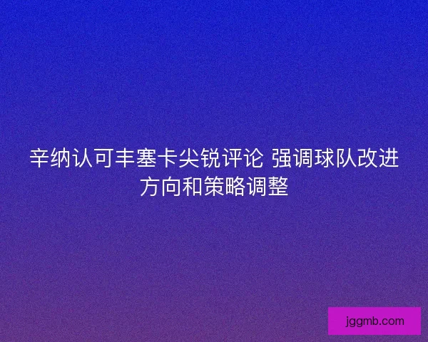辛纳认可丰塞卡尖锐评论 强调球队改进方向和策略调整
