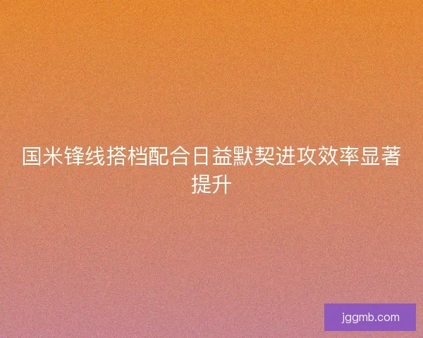 国米锋线搭档配合日益默契进攻效率显著提升